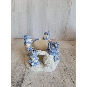 Encore Snowman Buddies vintage candle holder Xmas collectible‎ figure